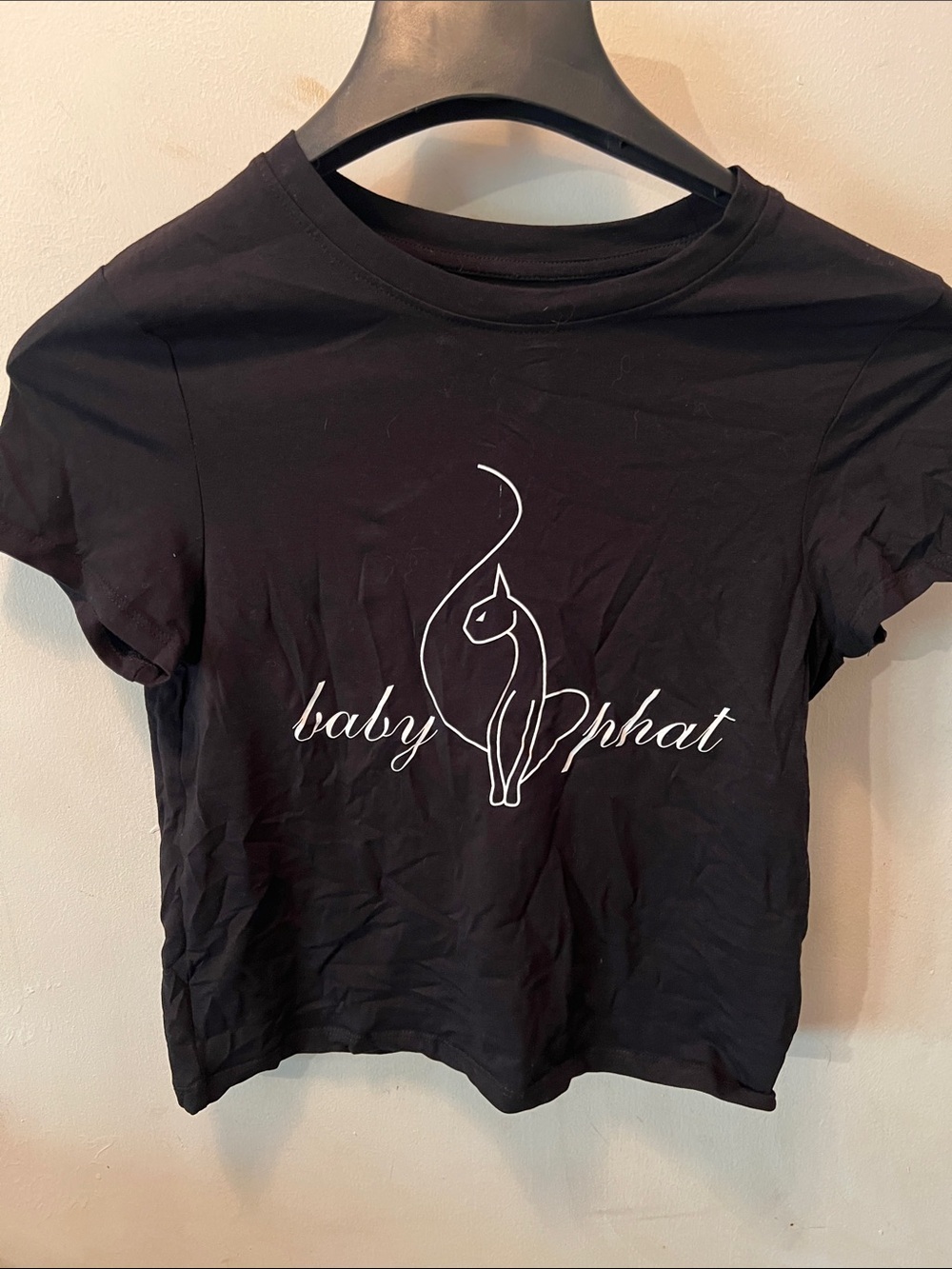 Baby Phat Black Tee with White Cat Logo